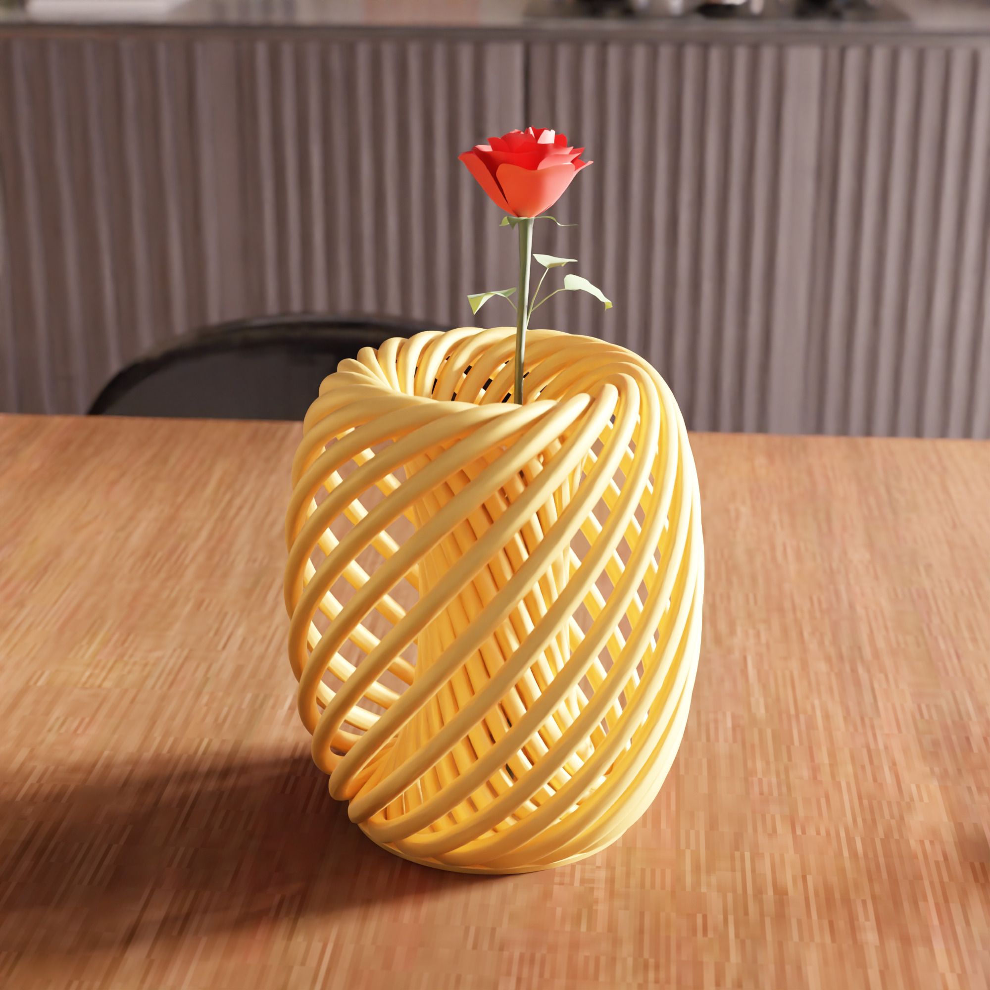 Helix Flower Vase STL File - 091 3D print model_4