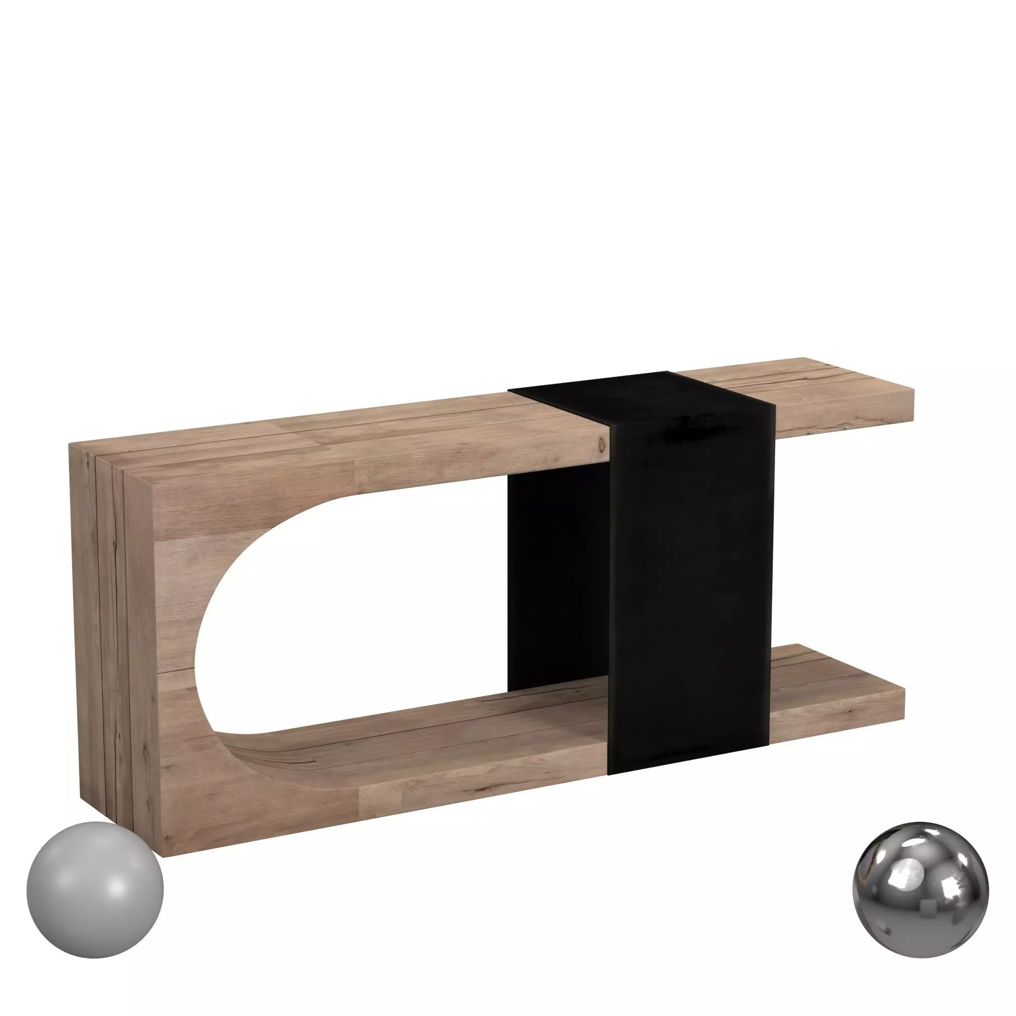 Danica Console Table Natural Oak 3D model_0