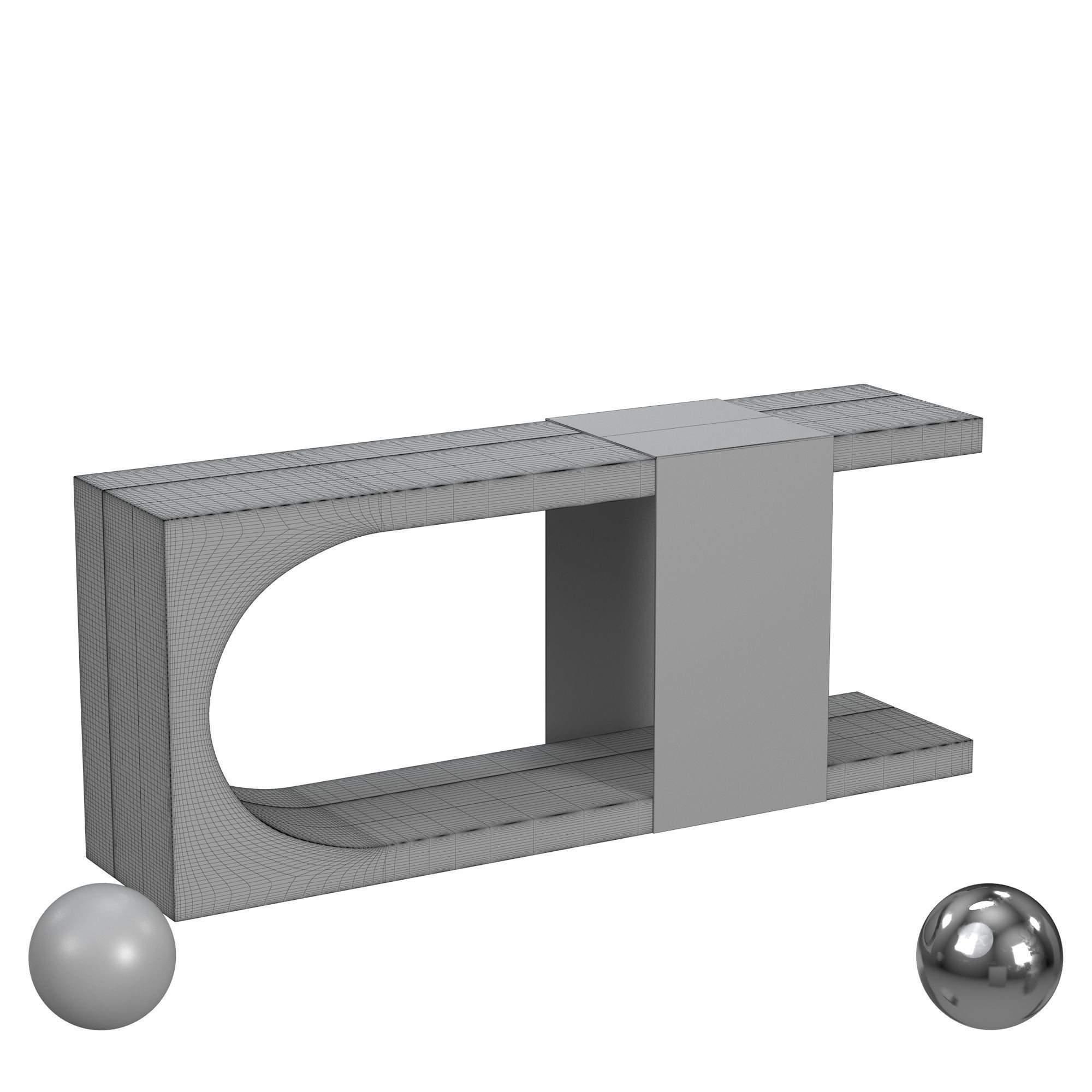 Danica Console Table Natural Oak 3D model_3