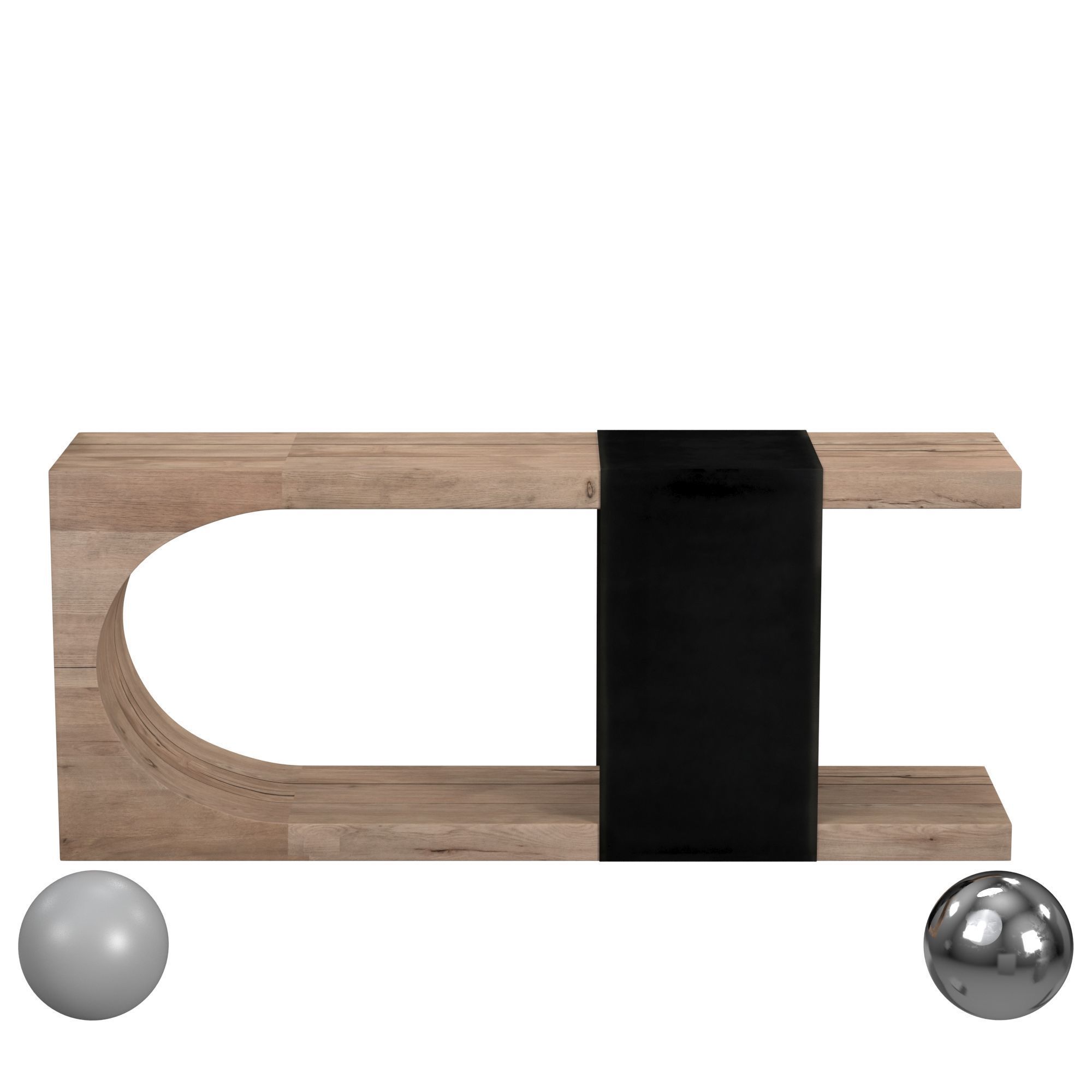 Danica Console Table Natural Oak 3D model_1