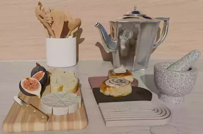 4K High Polly Modern Kitchen Pack no1