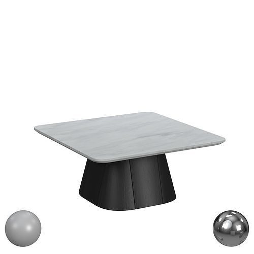 Edison Coffee Table In White and Black 3D model