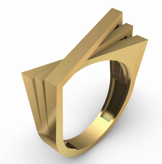 Modern 2 pieces rings  3D Print Models 3D print model_2