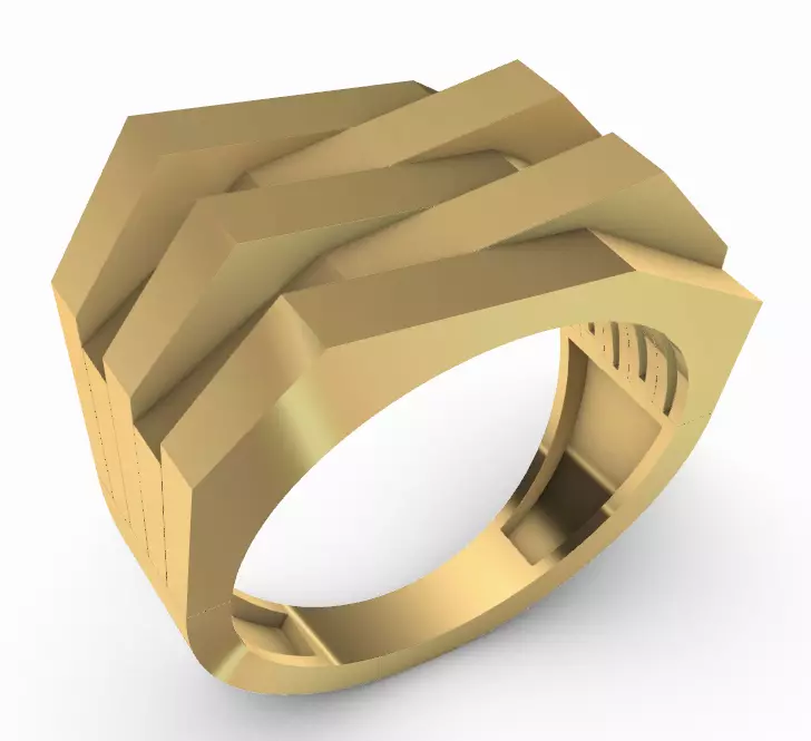 Modern 2 pieces rings  3D Print Models 3D print model_0