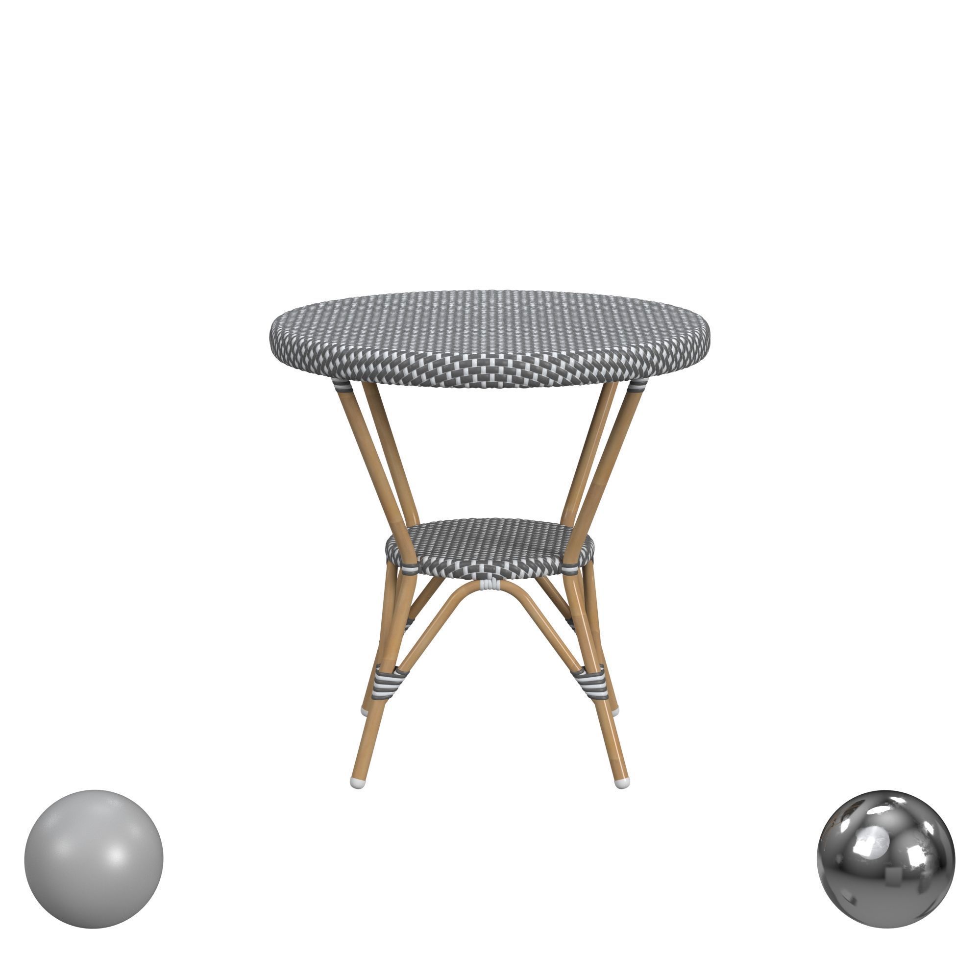 Butler Specialty  Tobias Outdoor Rattan Round Bistro Table 3D model_1