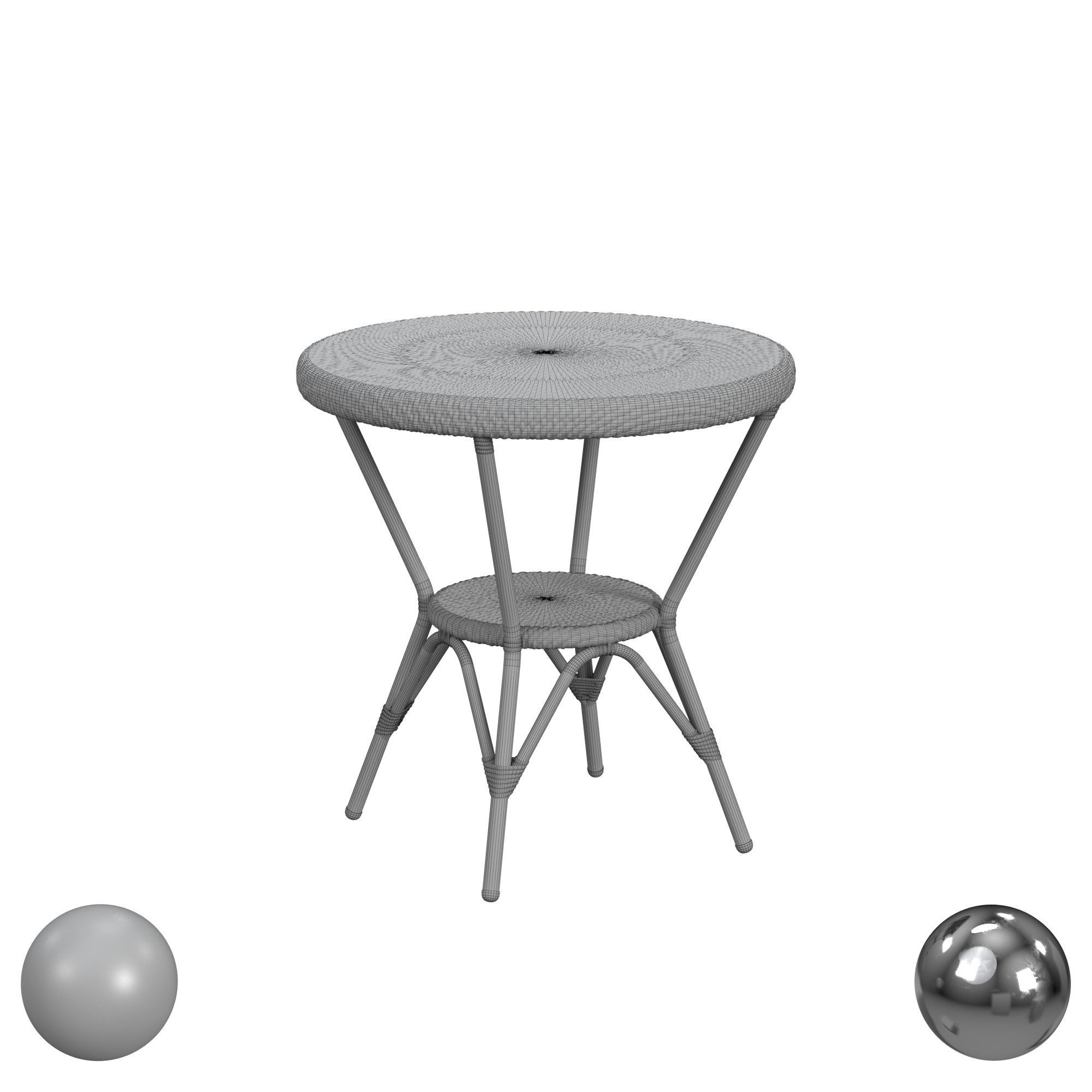 Butler Specialty  Tobias Outdoor Rattan Round Bistro Table 3D model_3