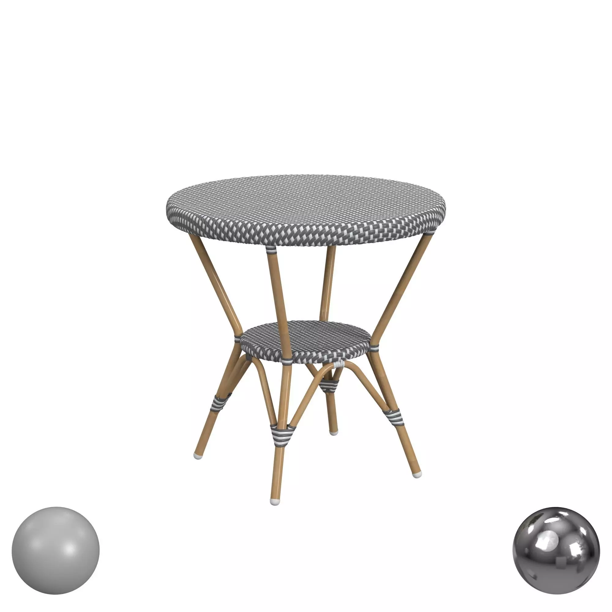 Butler Specialty  Tobias Outdoor Rattan Round Bistro Table 3D model_0