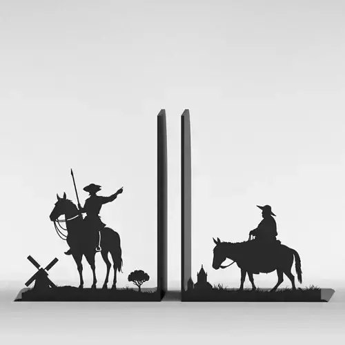 Sancho and Quijote Bookends 3D print model