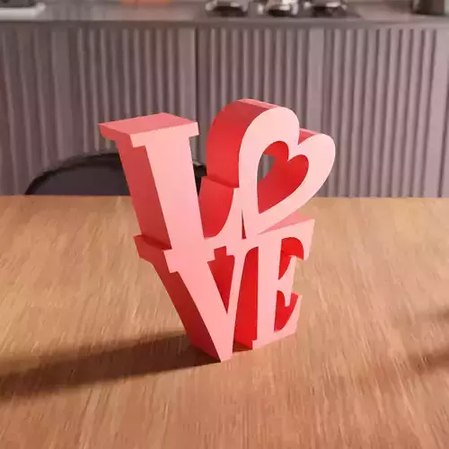 Love Text STL File - 087