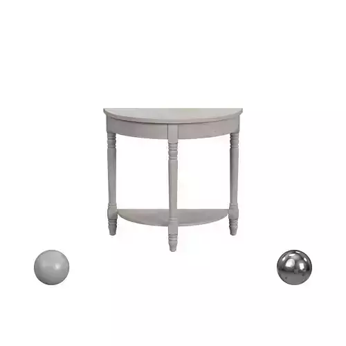 Aubina Half-Circle Pine Wood Spindle Console Table