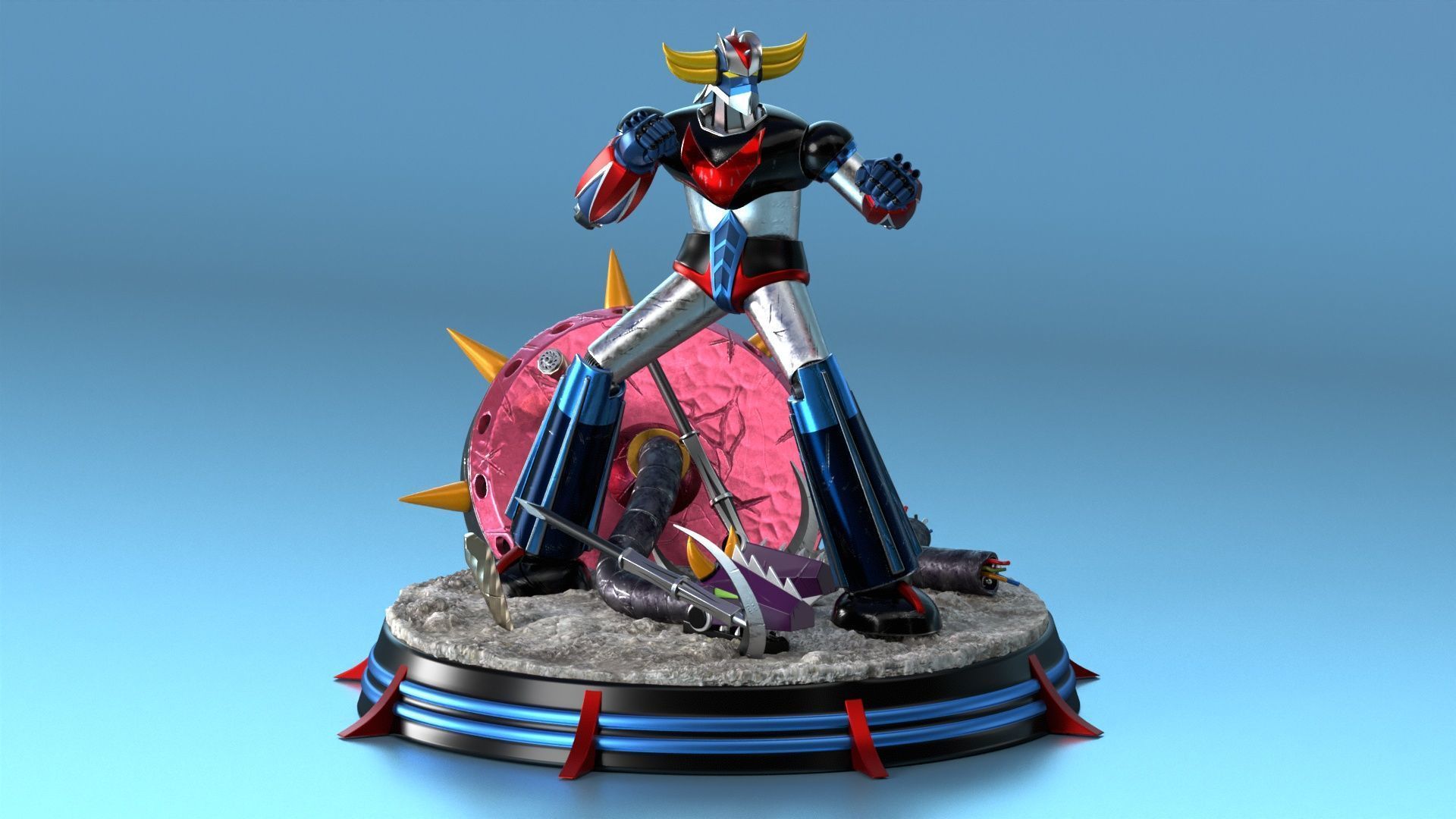 Grendizer Combat Mode 3D print model_7