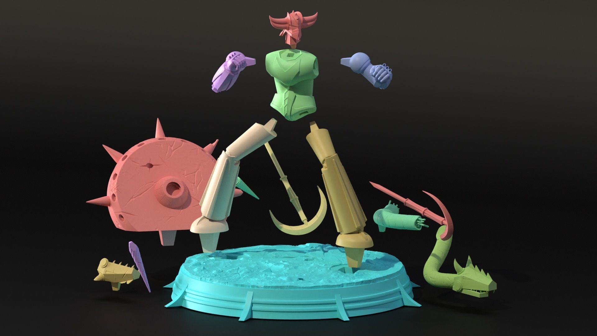 Grendizer Combat Mode 3D print model_18