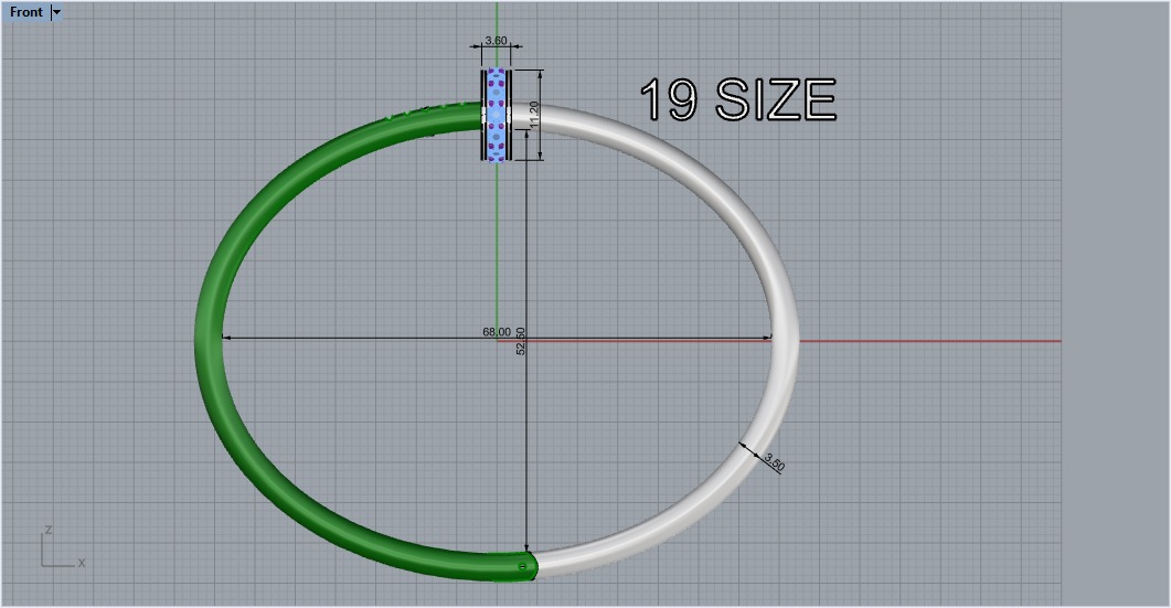Bracelet 19 size 3D print model_3