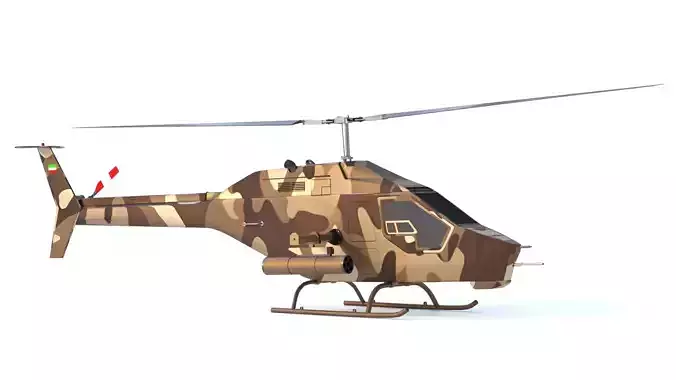HESA Shahed 285 - AH-58A - ONE MAN ATTACK HELICOPTER -  Low-poly 3D model