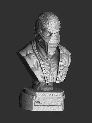 Sub-Zero bust 2 in Mortal Kombat for 3D printing STL