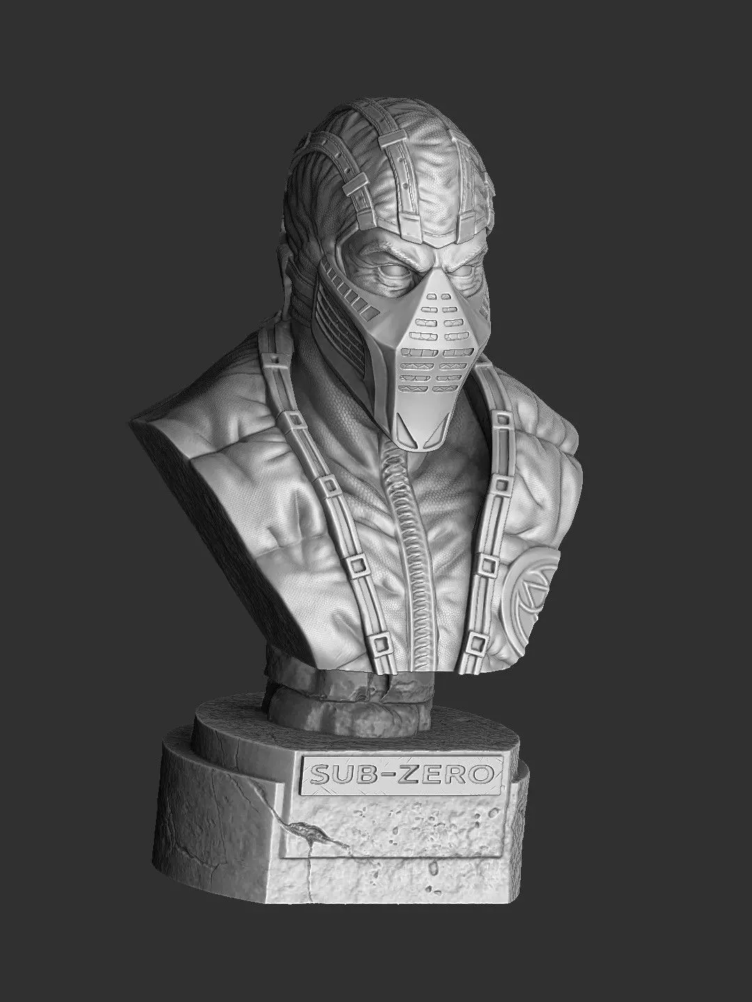 Sub-Zero bust 2 in Mortal Kombat for 3D printing STL 3D print model_0