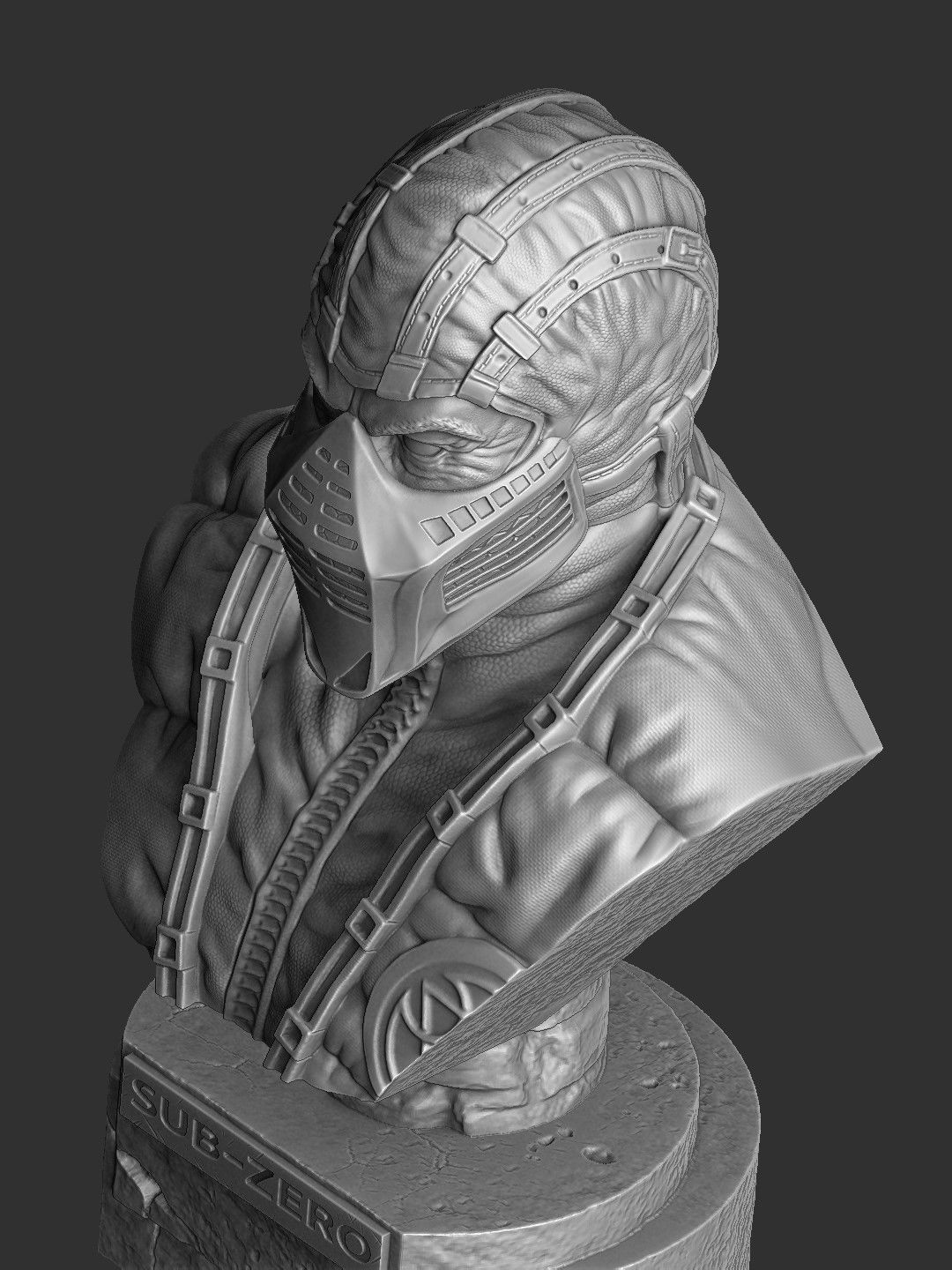 Sub-Zero bust 2 in Mortal Kombat for 3D printing STL 3D print model_2