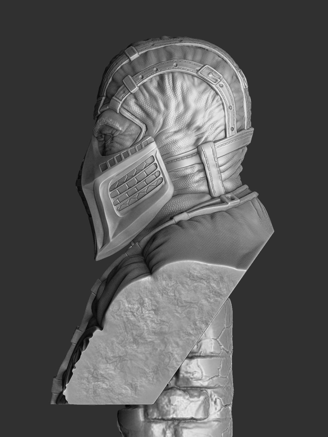 Sub-Zero bust 2 in Mortal Kombat for 3D printing STL 3D print model_12