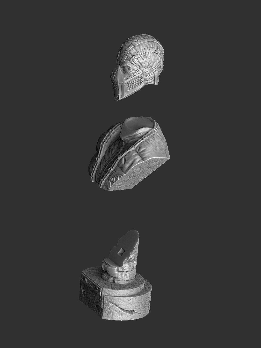 Sub-Zero bust 2 in Mortal Kombat for 3D printing STL 3D print model_5