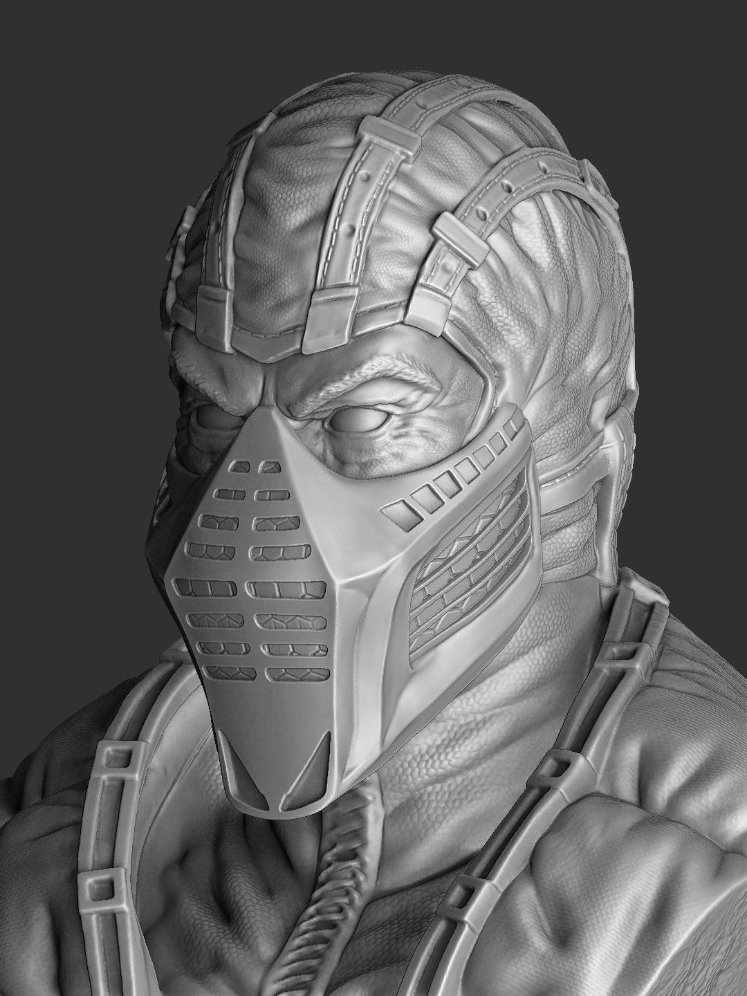 Sub-Zero bust 2 in Mortal Kombat for 3D printing STL 3D print model_14