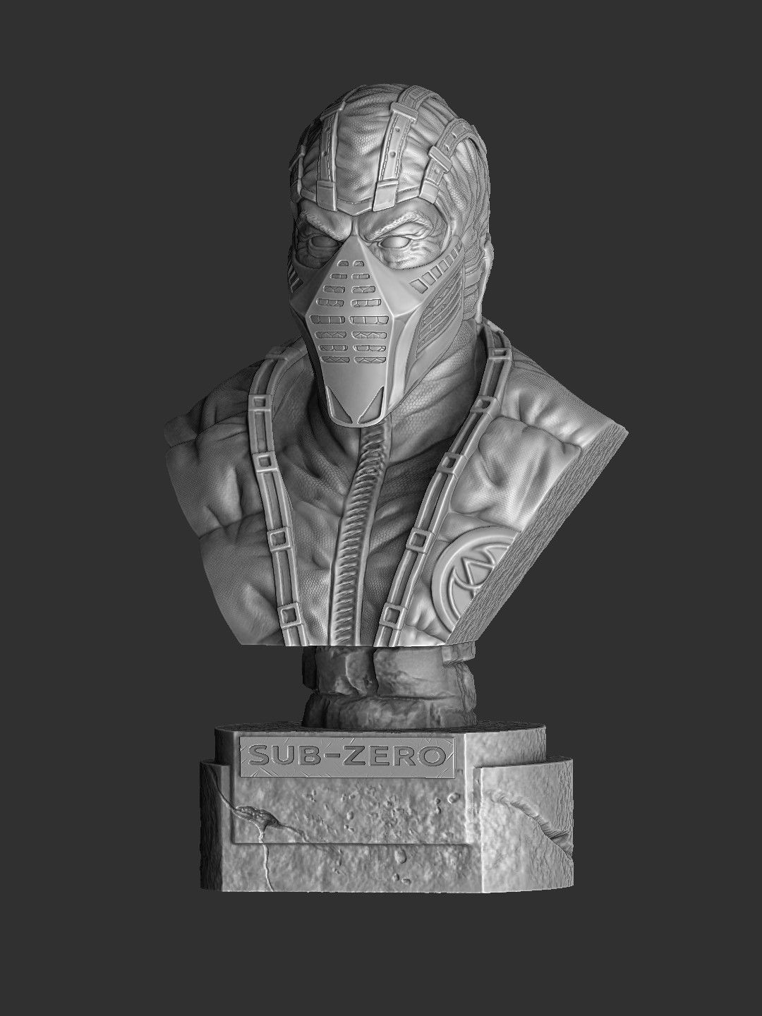 Sub-Zero bust 2 in Mortal Kombat for 3D printing STL 3D print model_13