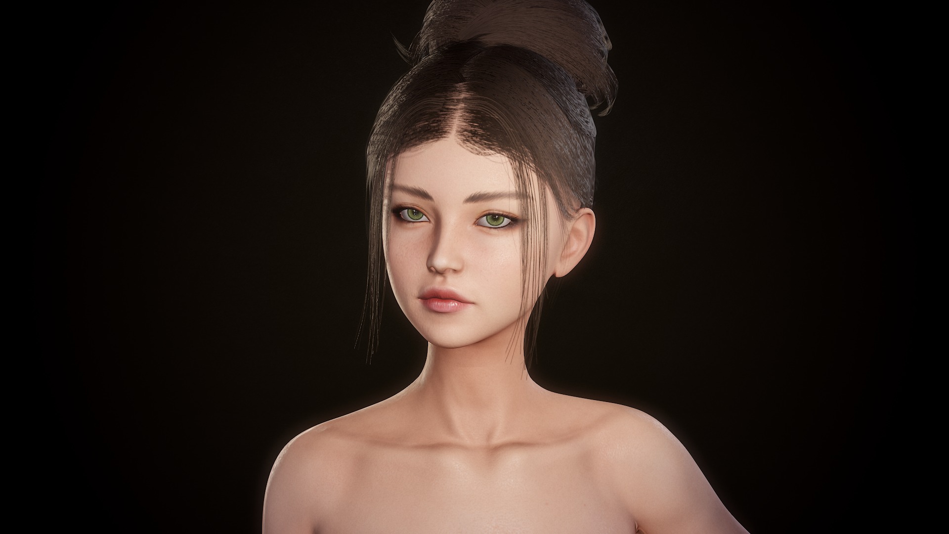 Girl Inna - Female Base Body Character Low-poly 3D model_2