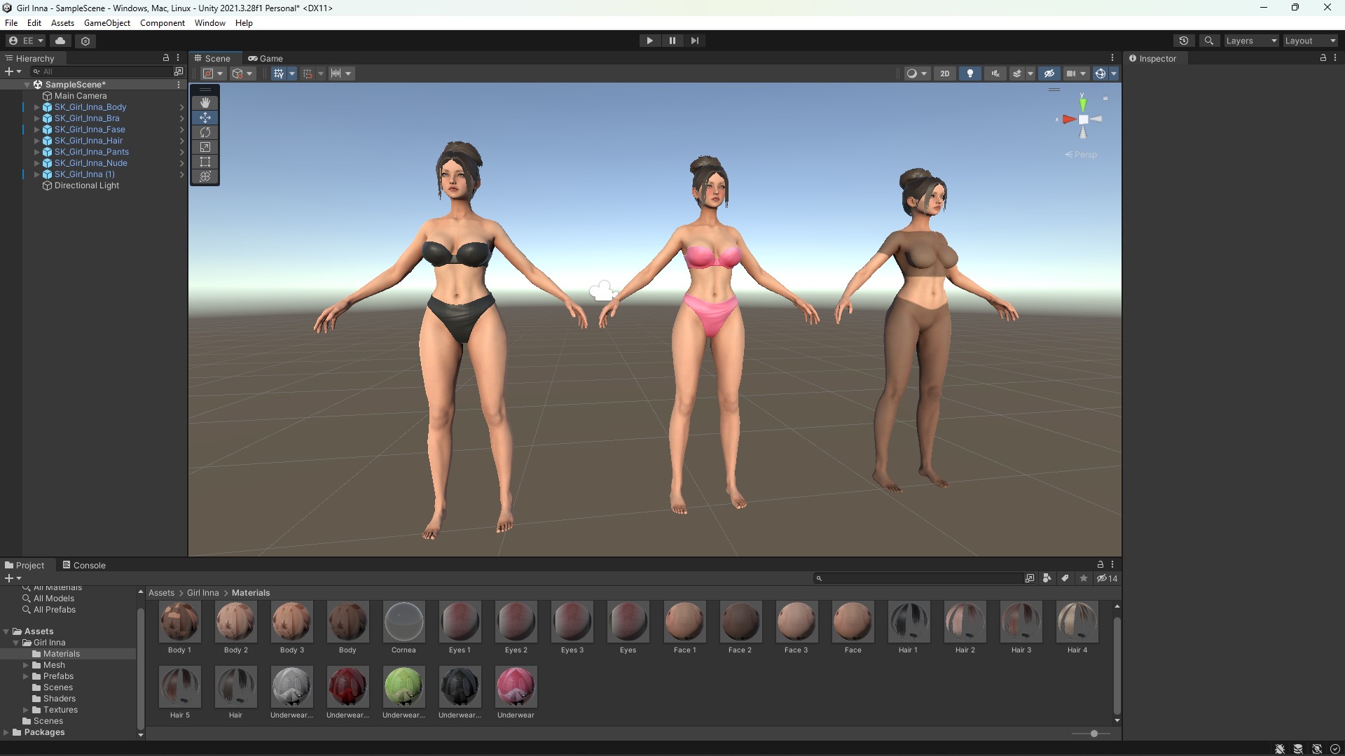 Girl Inna - Female Base Body Character Low-poly 3D model_22