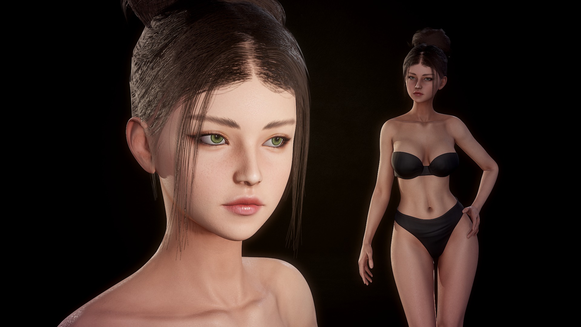 Girl Inna - Female Base Body Character Low-poly 3D model_7