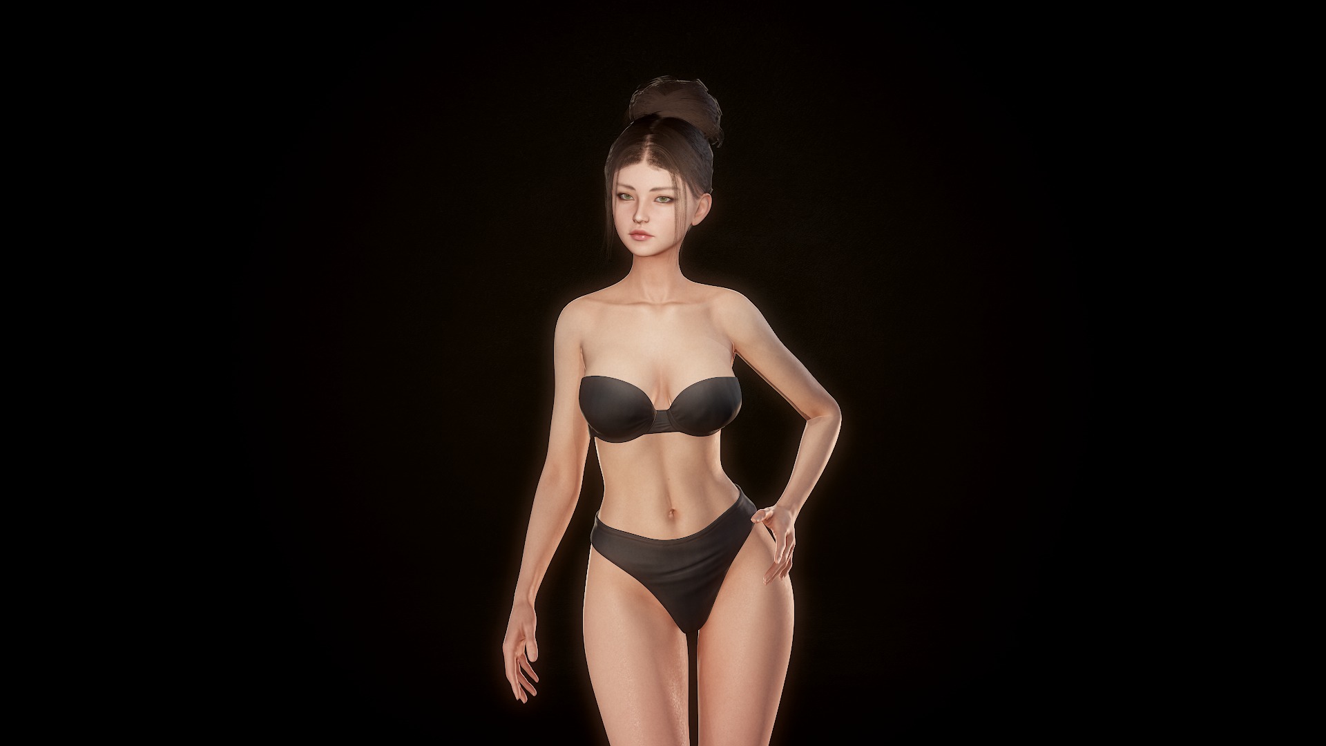Girl Inna - Female Base Body Character Low-poly 3D model_16
