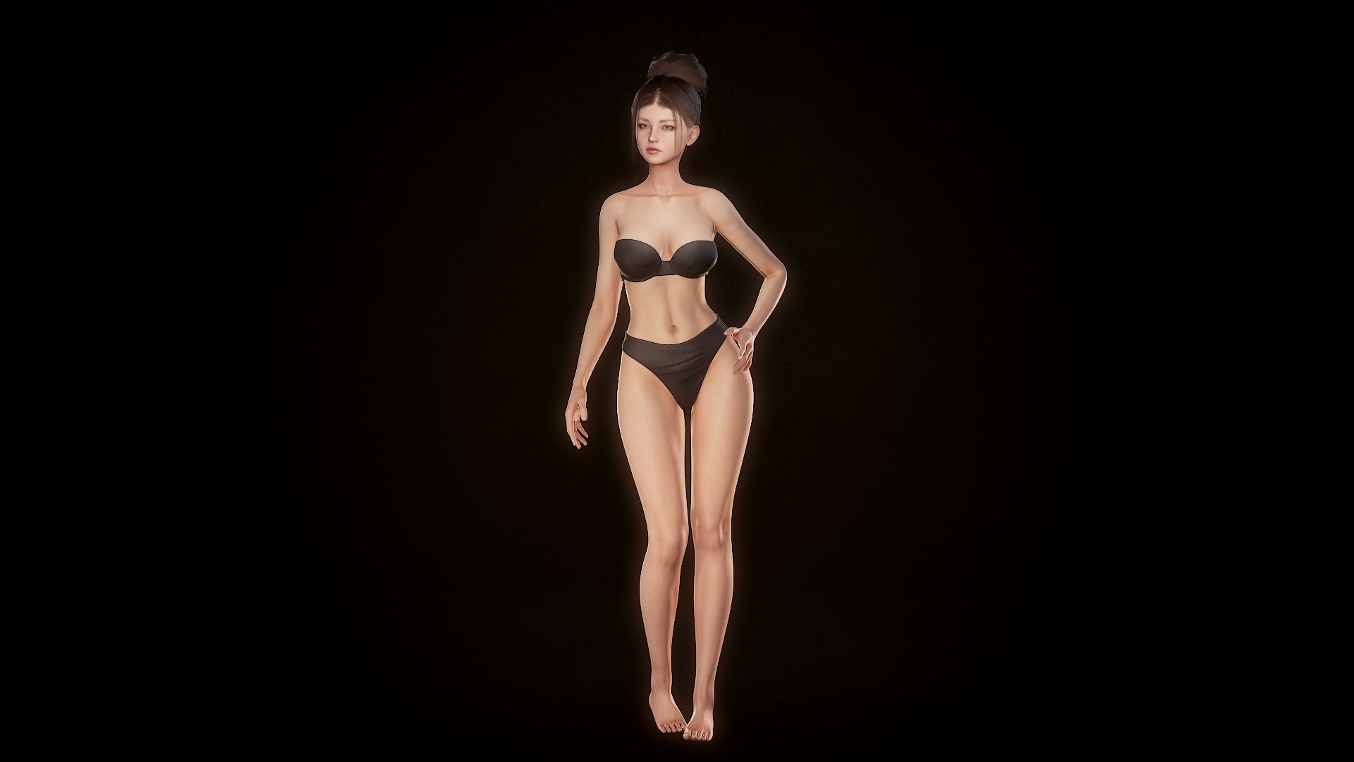 Girl Inna - Female Base Body Character Low-poly 3D model_8