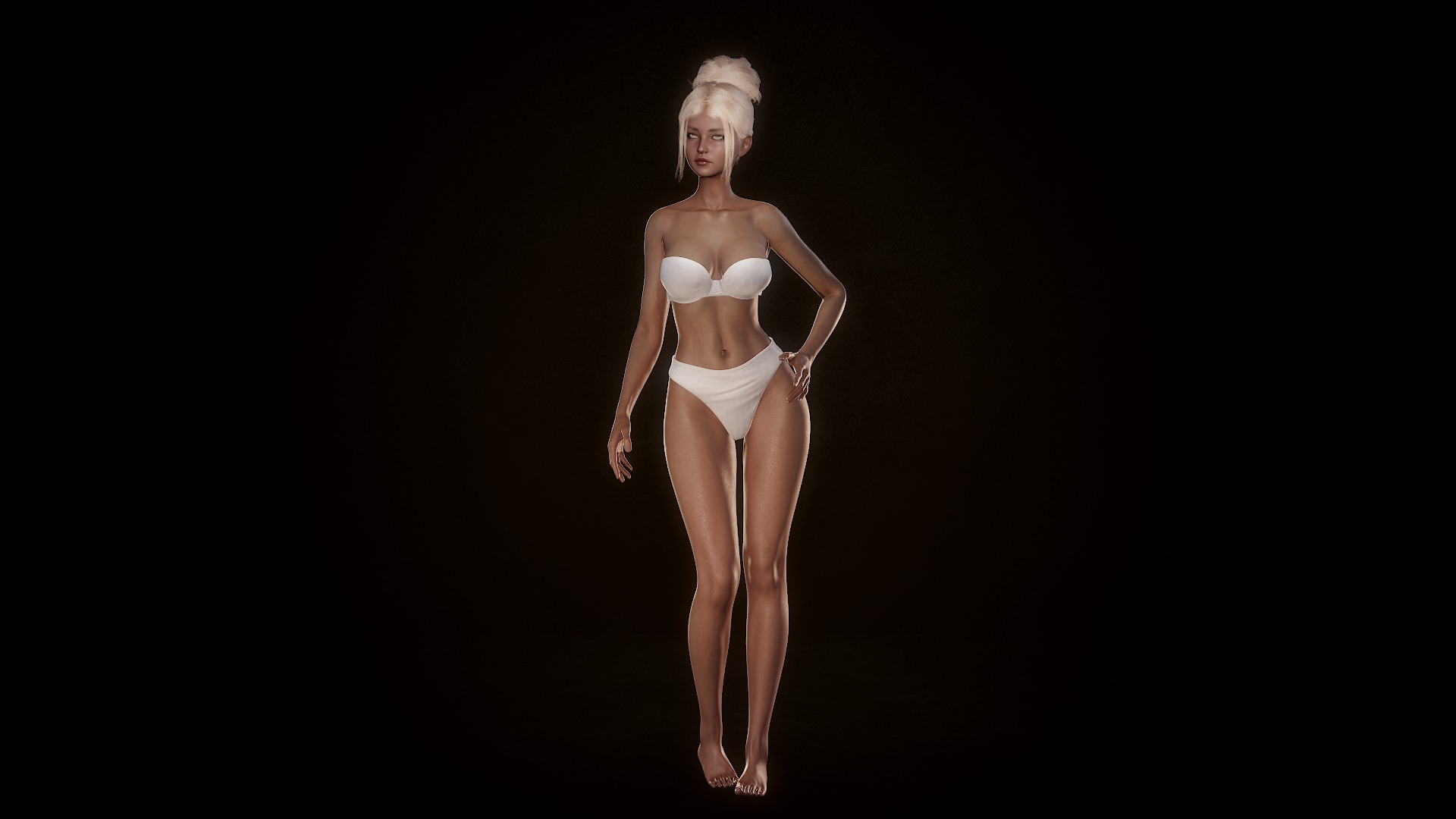 Girl Inna - Female Base Body Character Low-poly 3D model_9