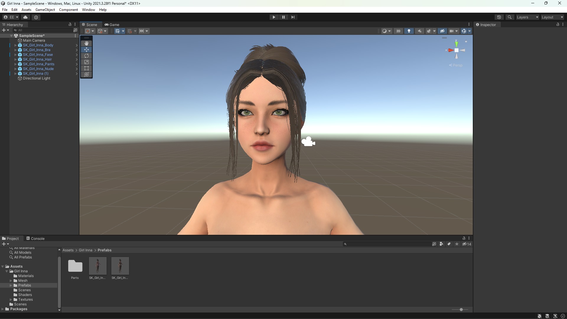 Girl Inna - Female Base Body Character Low-poly 3D model_21