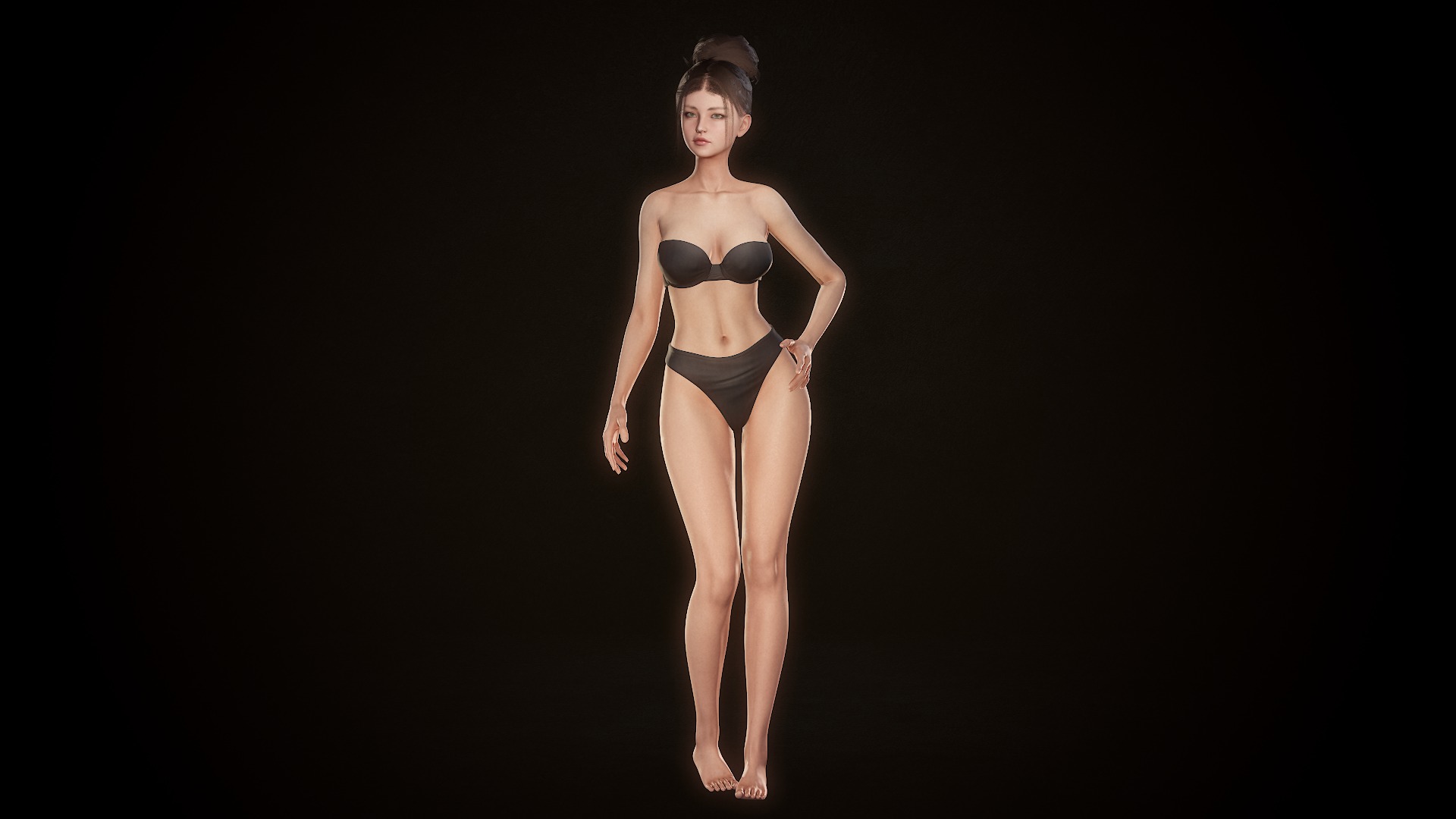 Girl Inna - Female Base Body Character Low-poly 3D model_3