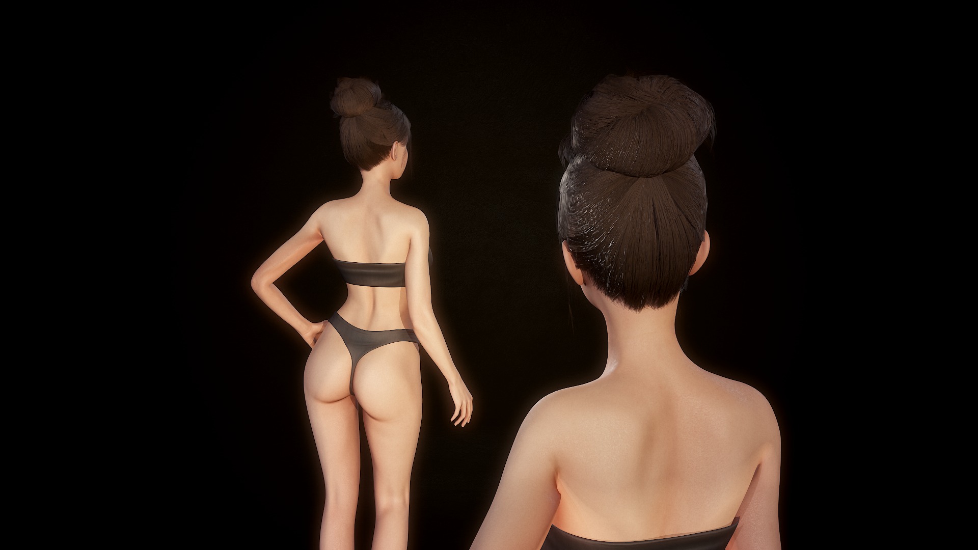 Girl Inna - Female Base Body Character Low-poly 3D model_11