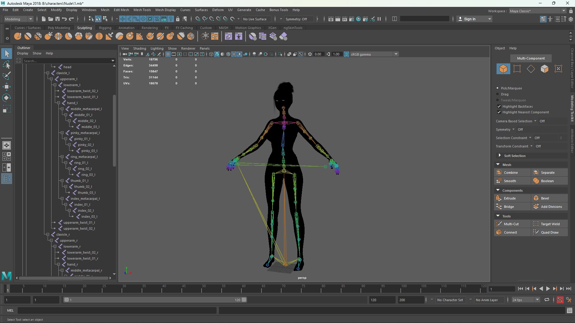 Girl Inna - Female Base Body Character Low-poly 3D model_20