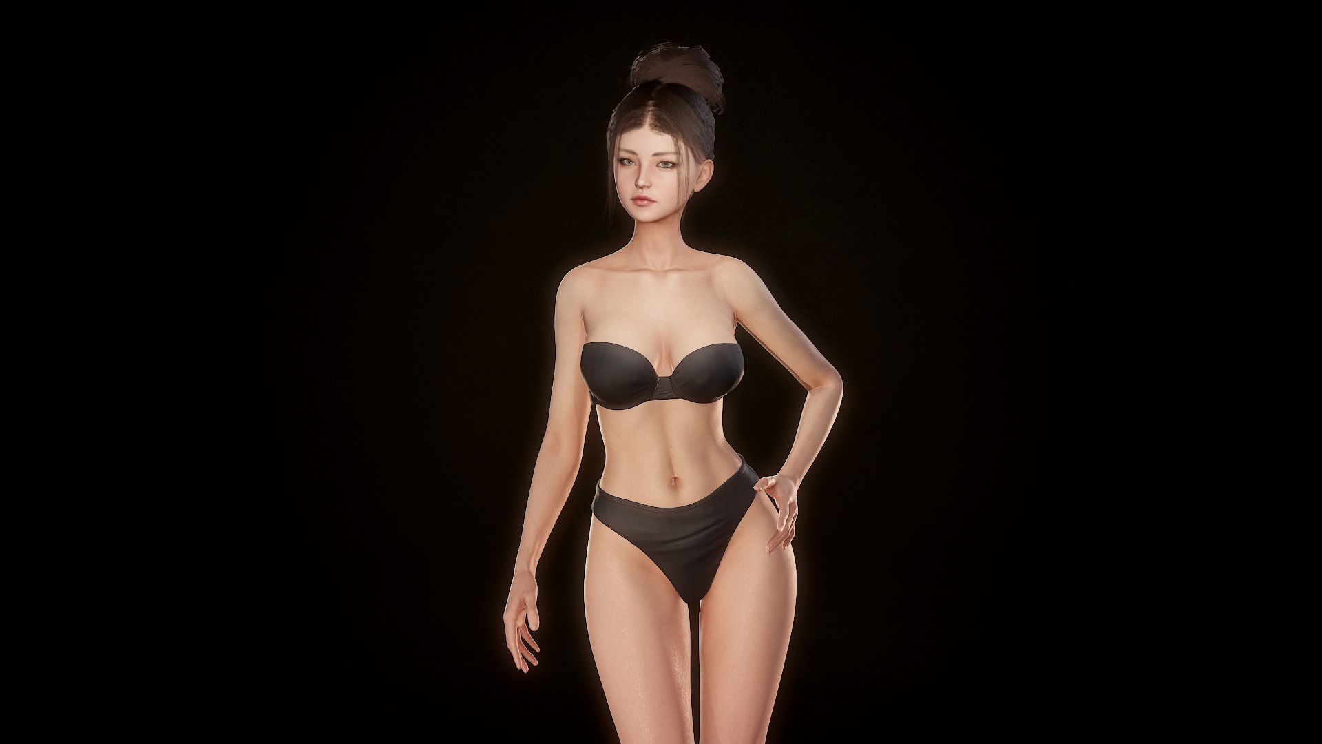 Girl Inna - Female Base Body Character Low-poly 3D model_14