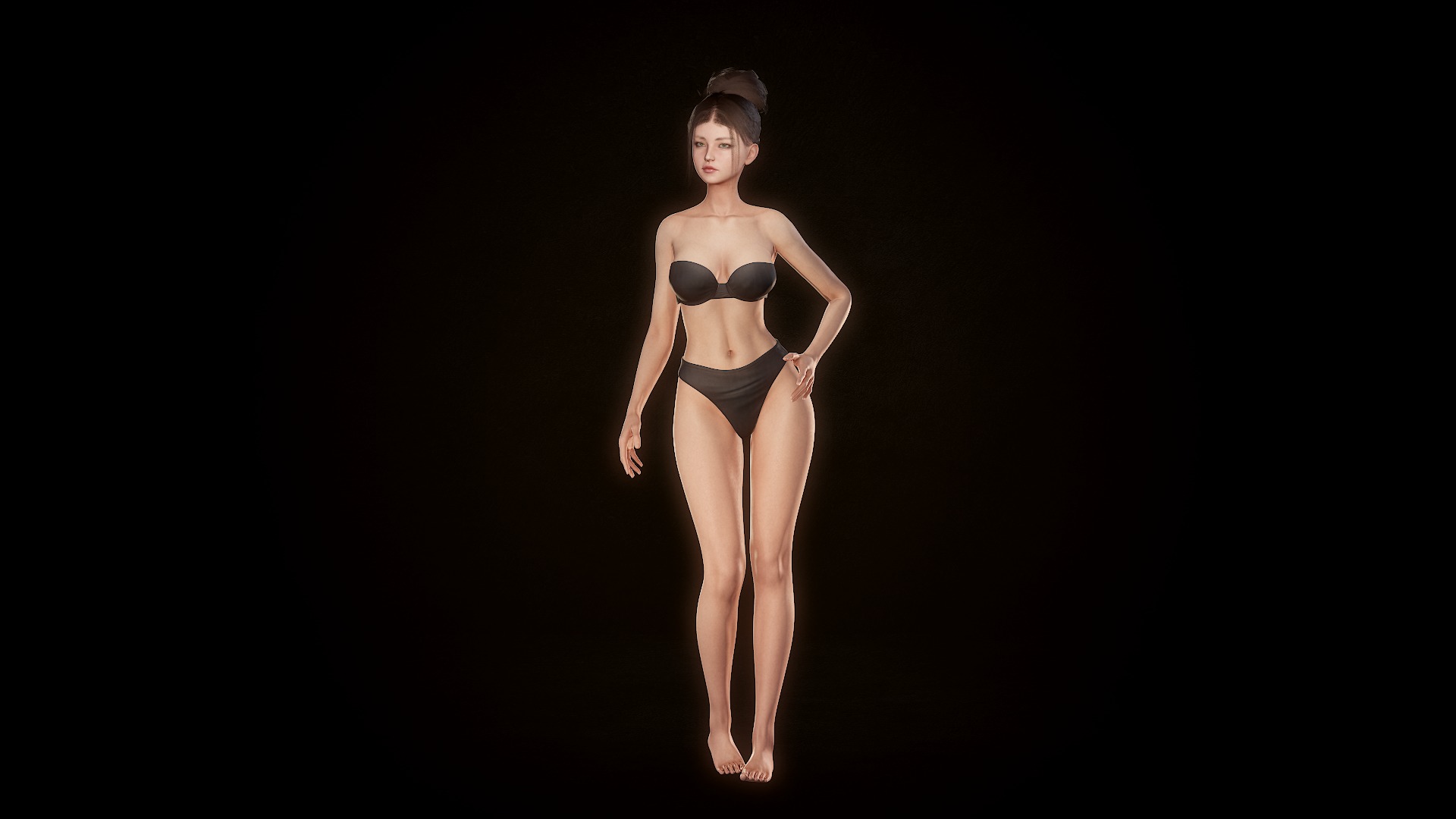 Girl Inna - Female Base Body Character Low-poly 3D model_12