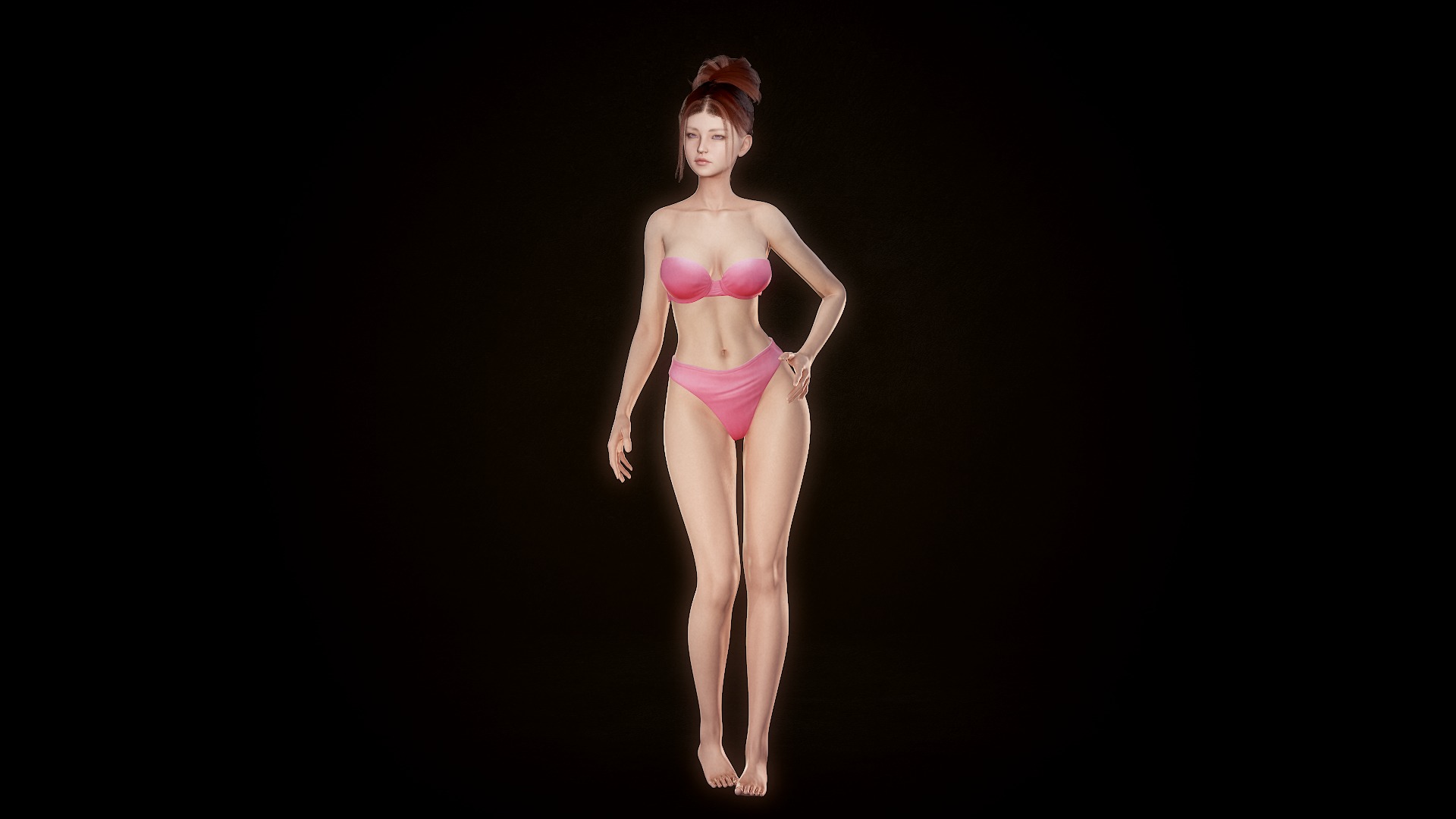 Girl Inna - Female Base Body Character Low-poly 3D model_10
