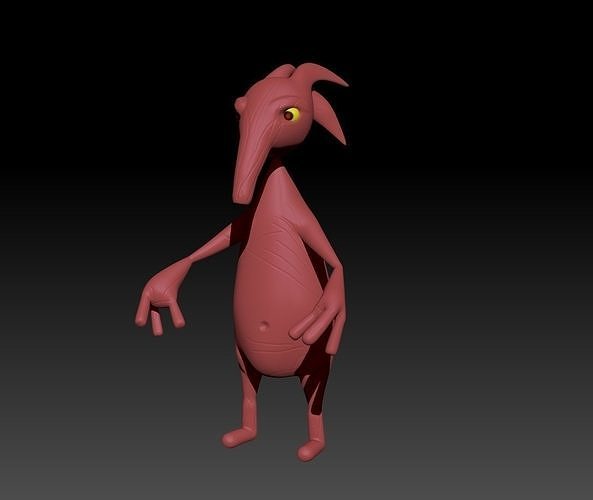 Zbrush Alien Low Poly character Low-poly 3D model