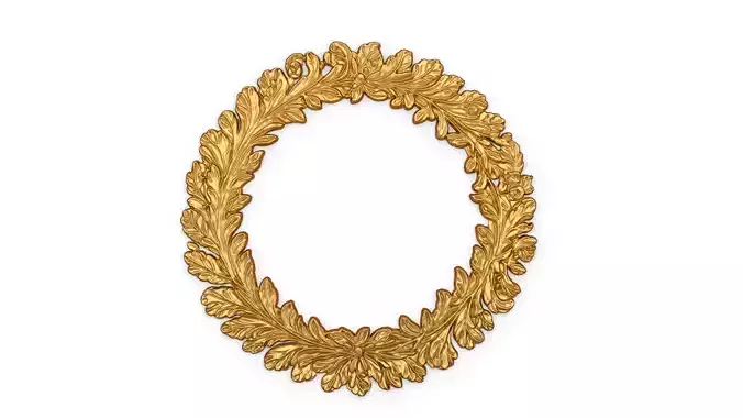 Classic decor Wreath Ornate  ornament carved 51 3D model