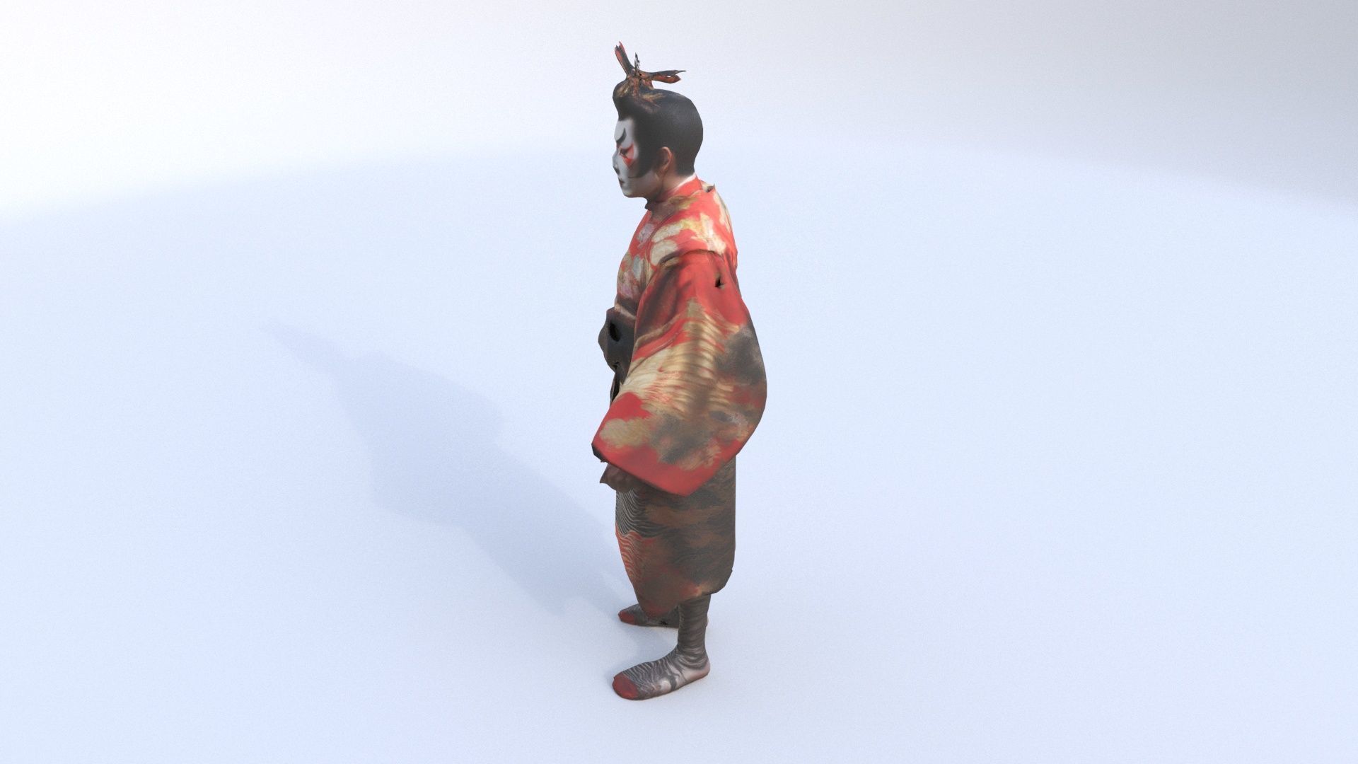 Actor in Kabuki Costume 3D model_2