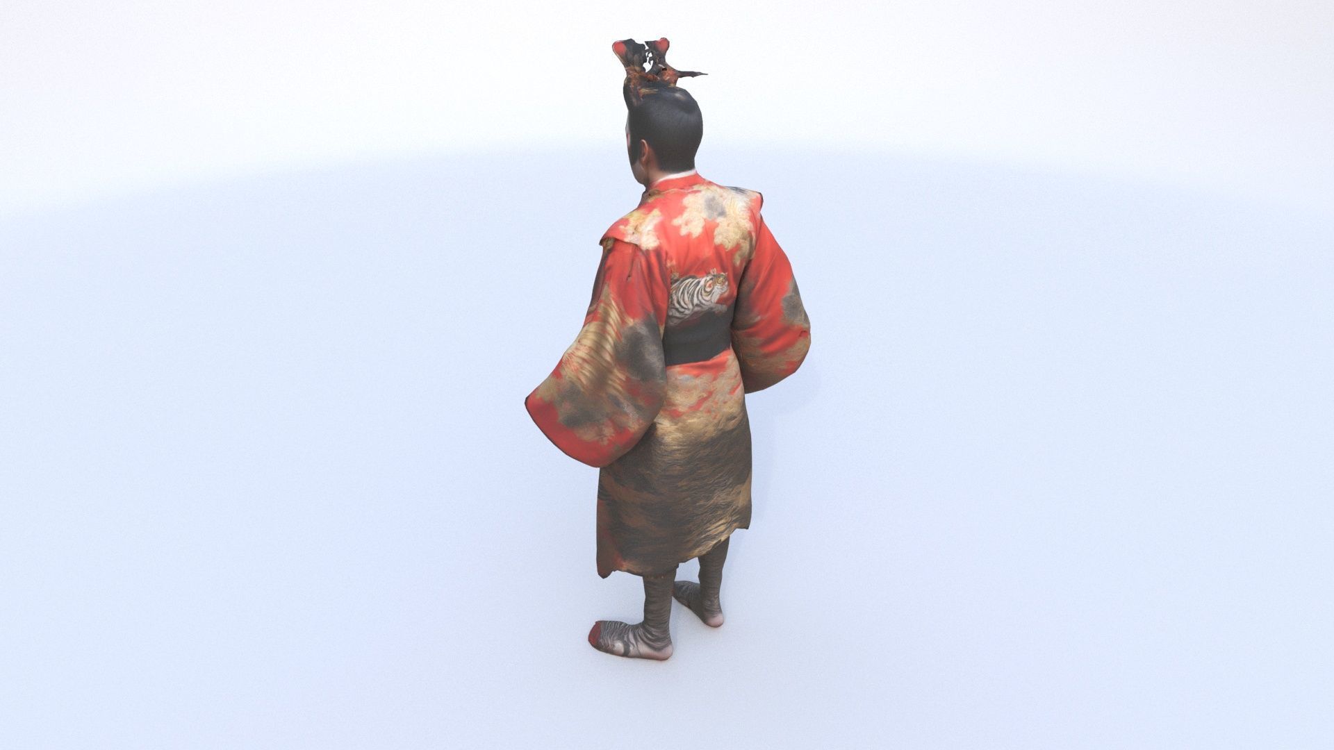 Actor in Kabuki Costume 3D model_3