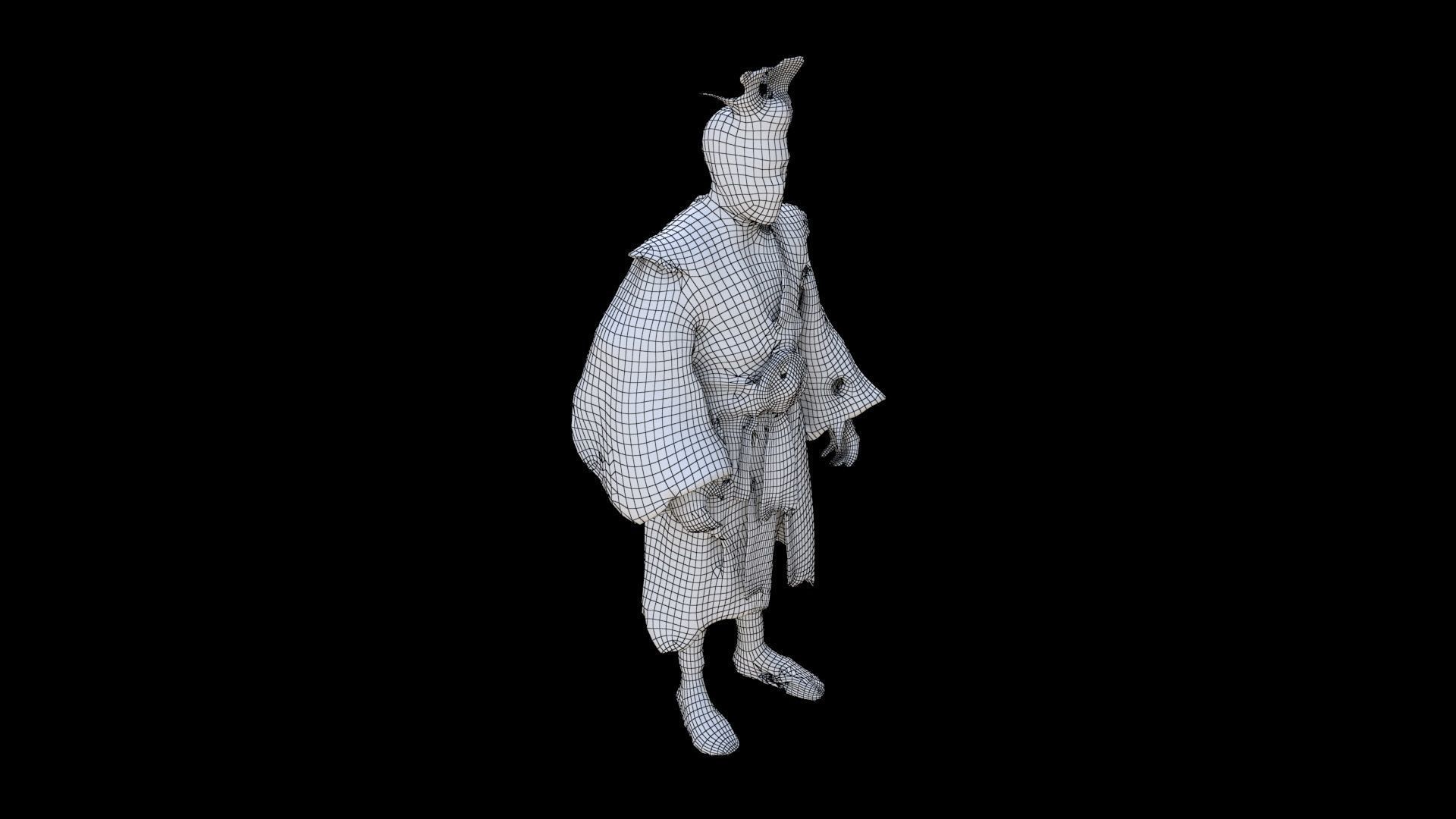 Actor in Kabuki Costume 3D model_5