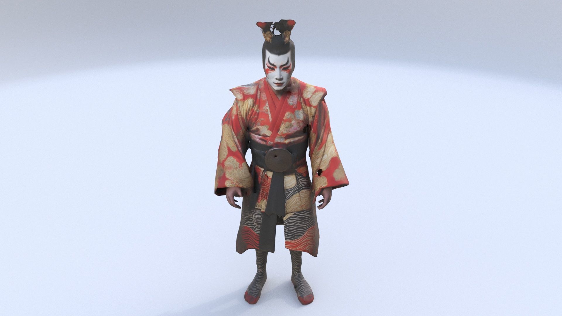 Actor in Kabuki Costume 3D model_1