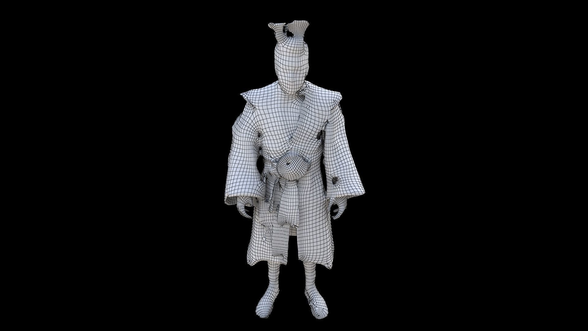 Actor in Kabuki Costume 3D model_6