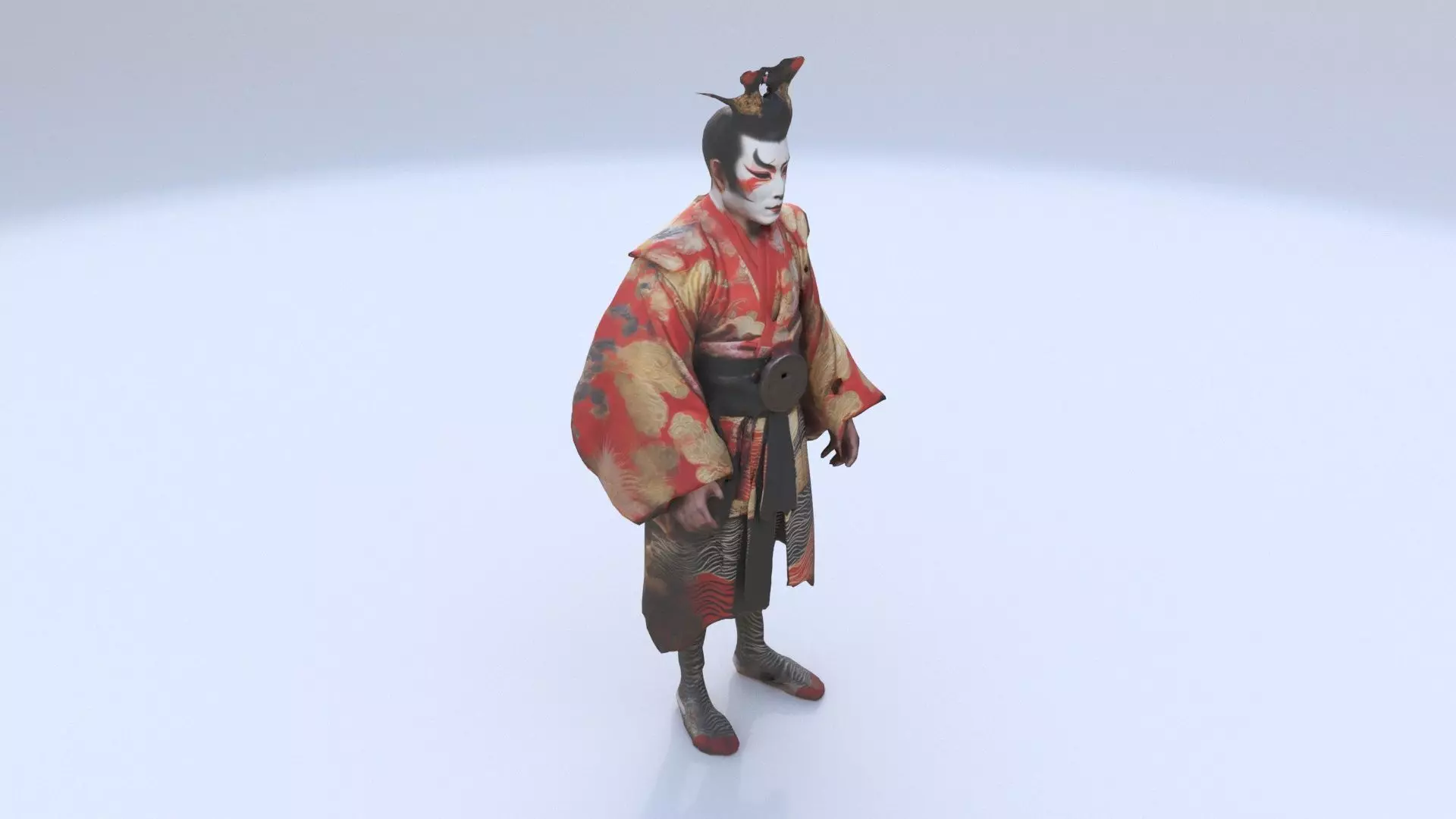 Actor in Kabuki Costume 3D model_0