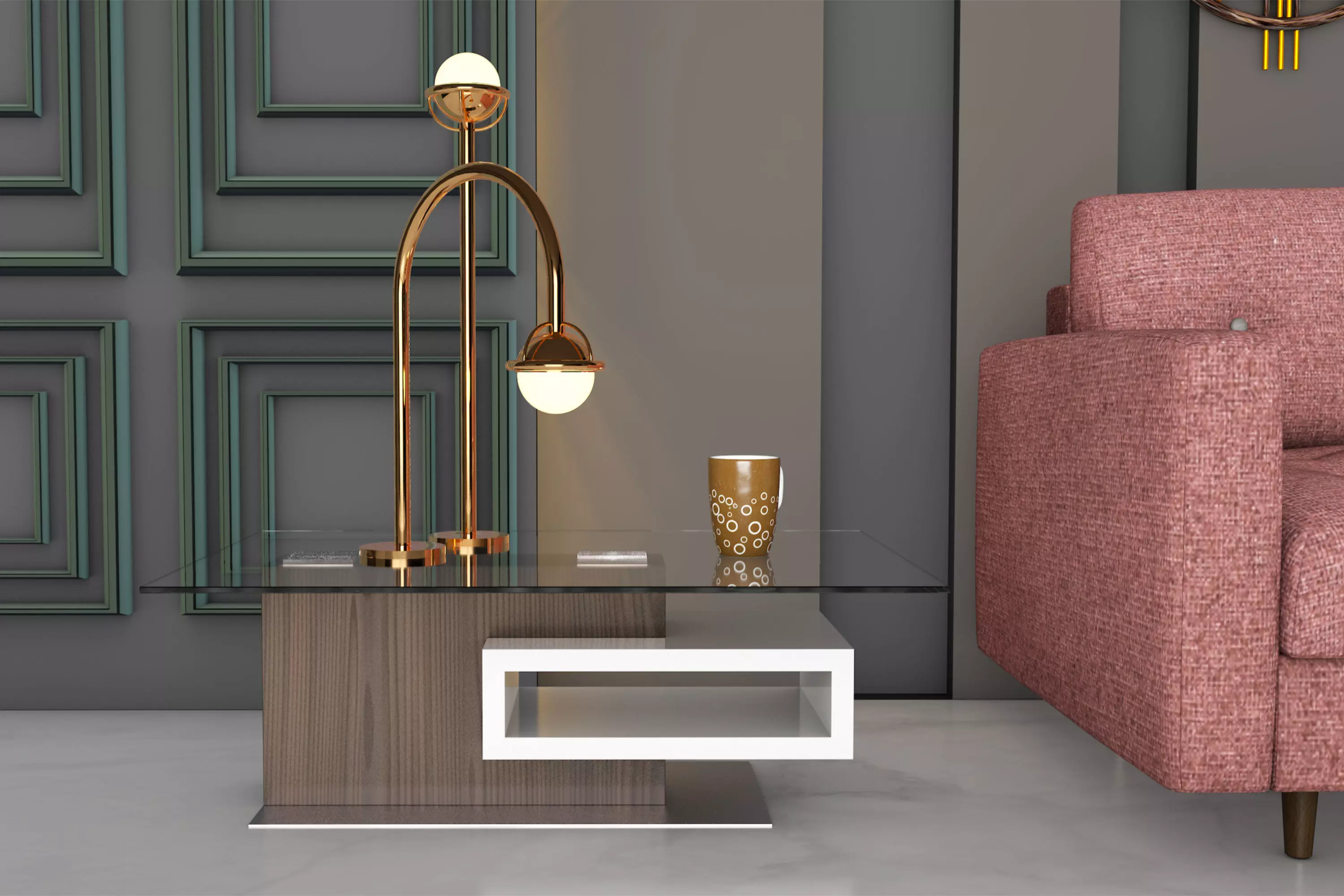 Design Coffee Table Low-poly 3D model_0