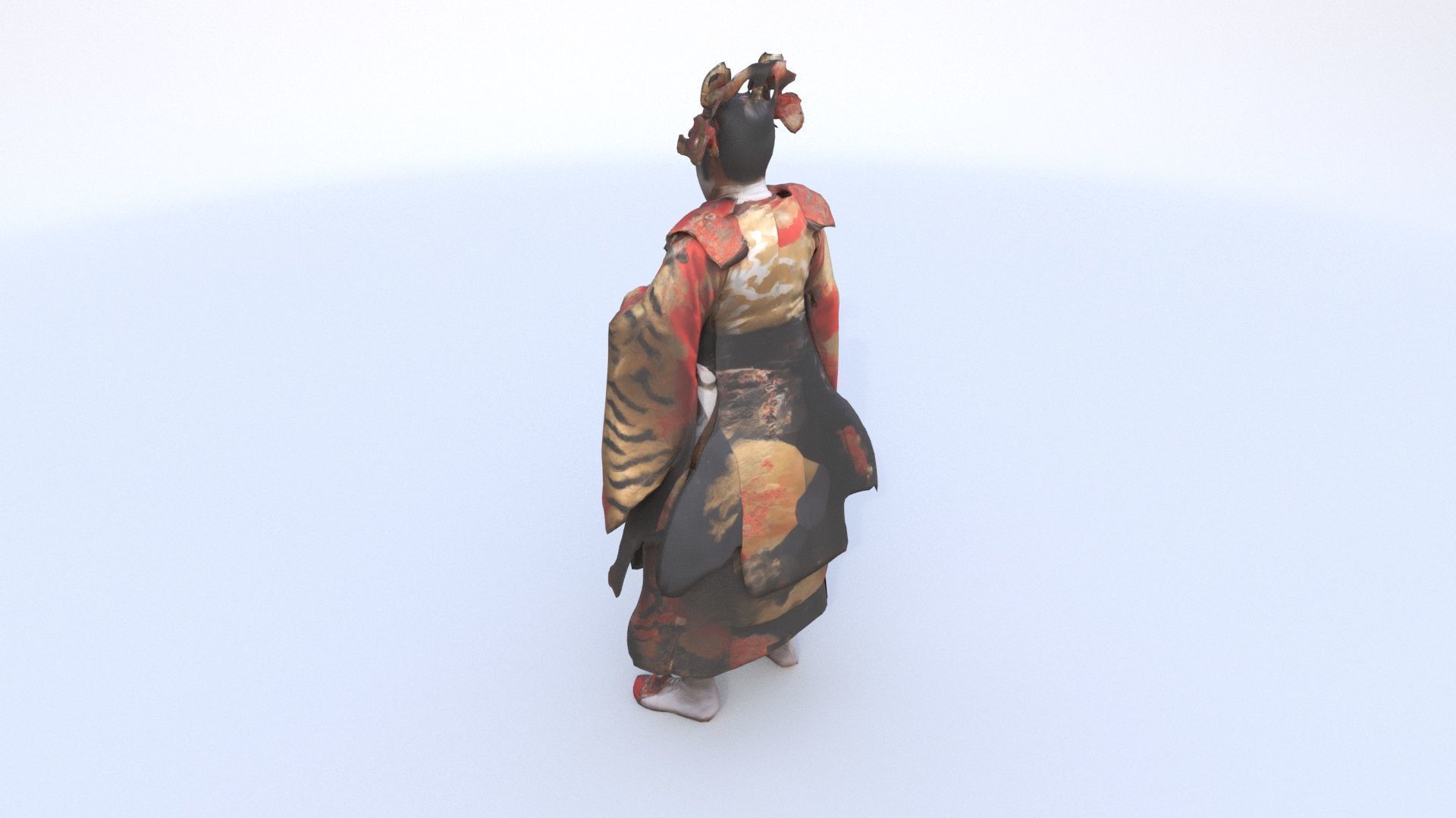 Actor in Kabuki Costume A 3D model_3
