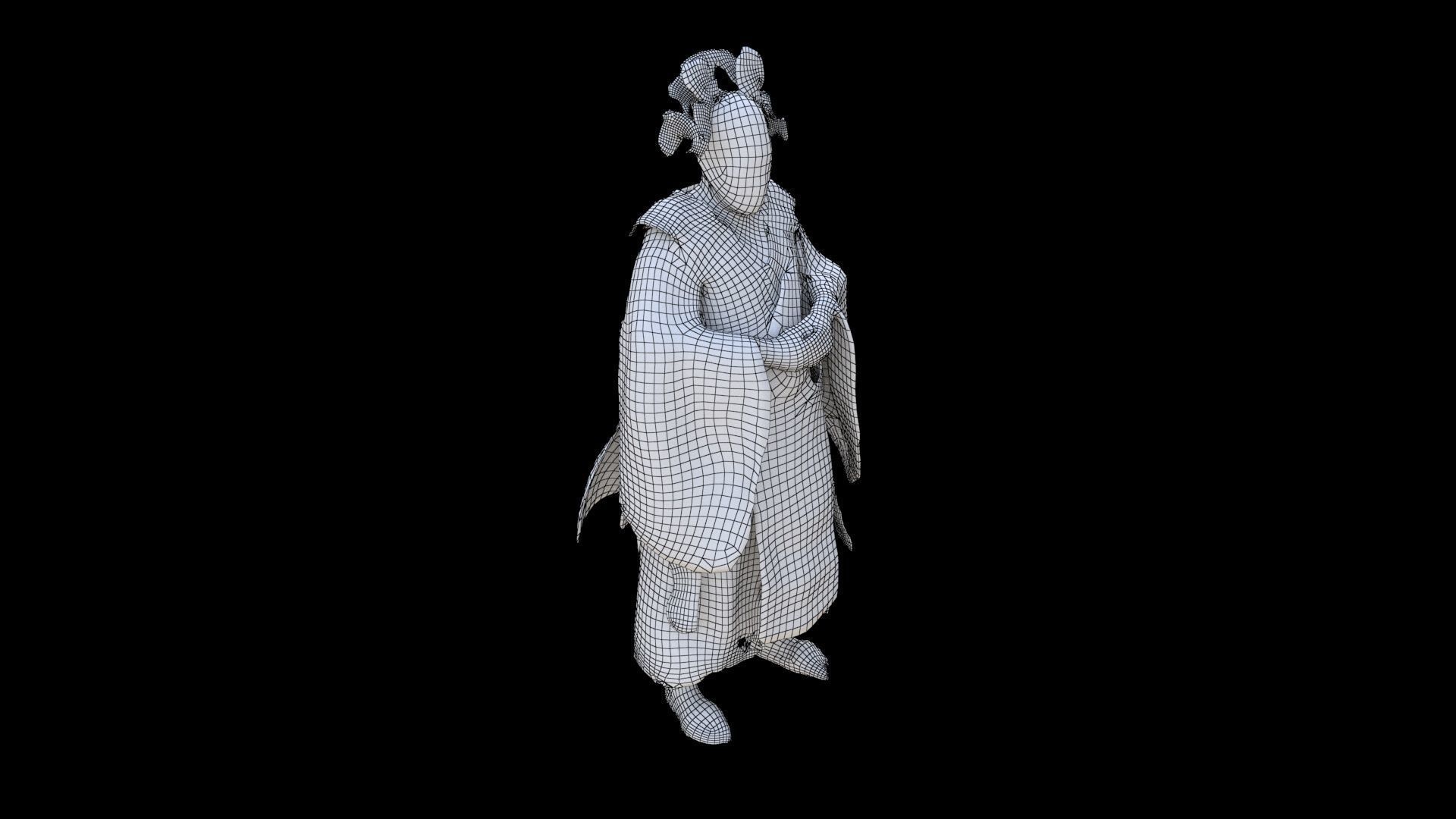 Actor in Kabuki Costume A 3D model_5