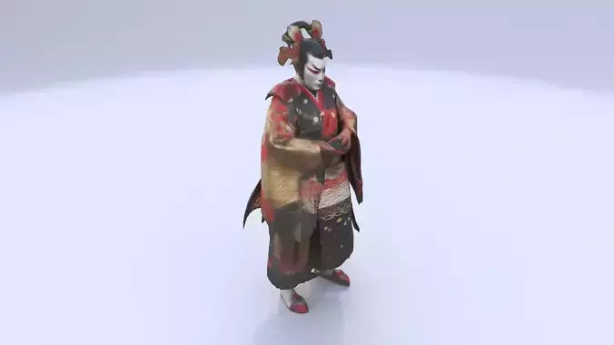 Actor in Kabuki Costume A 3D model